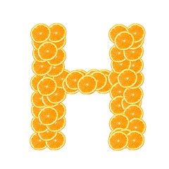 Image showing orange fruit alphabet