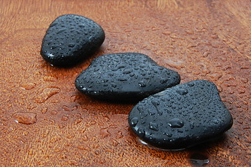 Image showing zen concept with stones and leaves