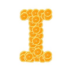 Image showing orange fruit alphabet