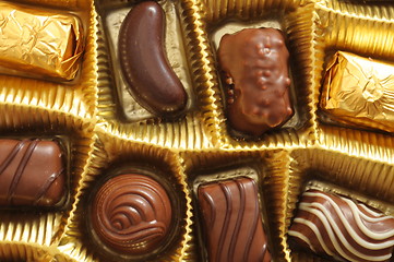 Image showing chocolate truffles in a box