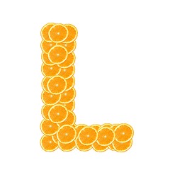 Image showing orange fruit alphabet