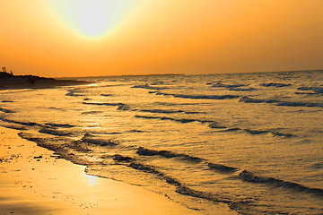 Image showing Sunset on the beach
