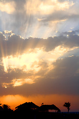 Image showing Sunset on the beach