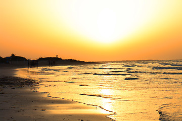 Image showing Sunset on the beach