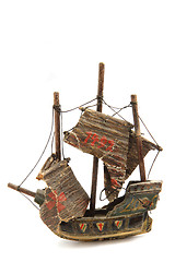 Image showing model of old ship