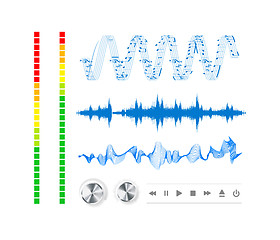 Image showing Notes, buttons and sound waves.