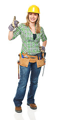 Image showing smiling handywoman