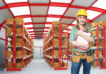 Image showing worker in warehouse