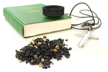 Image showing frankincense with incense censer and the Law