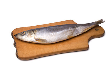 Image showing Herring on kitchen board