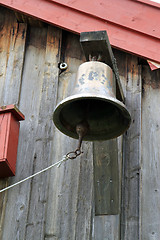 Image showing Old norwegian farm detail-door bell