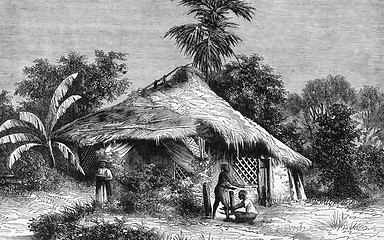 Image showing Native Hut at Bombay