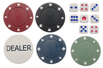 Image showing Poker chips and dice