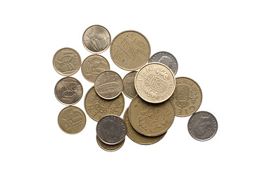 Image showing Pile of old spanish coins