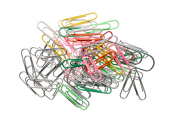 Image showing Colorful paper clips