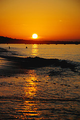 Image showing Landscape of sunrise on the beach