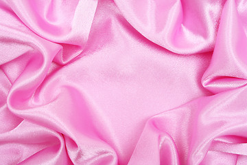 Image showing Smooth elegant pink silk as background 