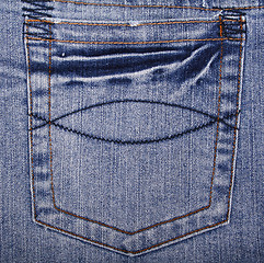 Image showing Blue jeans fabric with pocket 