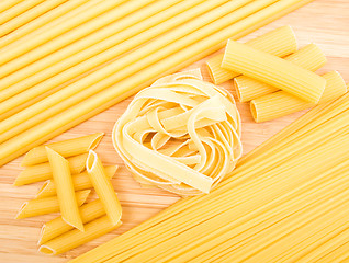 Image showing Different kinds of italian pasta 