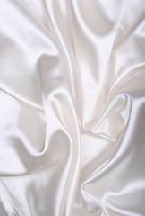 Image showing Smooth elegant white silk as background 