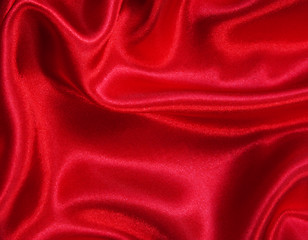 Image showing Smooth elegant red silk as background 