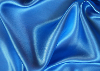 Image showing Smooth elegant blue silk 