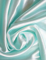 Image showing Smooth elegant blue silk 