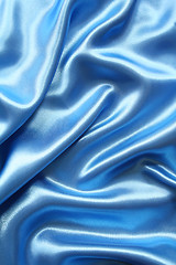 Image showing Smooth elegant dark blue silk