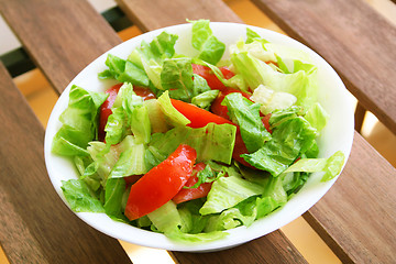 Image showing Healthy vegetarian Salad on the white plate 