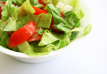 Image showing Healthy vegetarian Salad on the white plate 