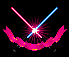 Image showing Crossed light sabers