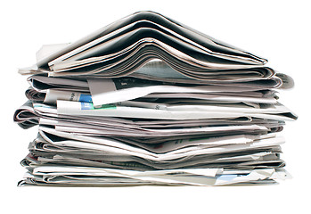 Image showing Pile of old newspapers