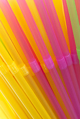 Image showing Colorful drinking straws 