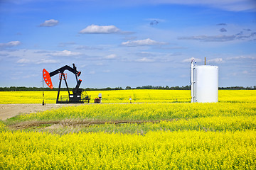 Image showing Nodding oil pump in prairies