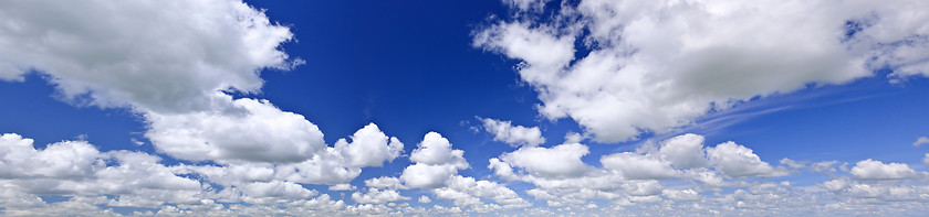 Image showing Blue cloudy sky panorama