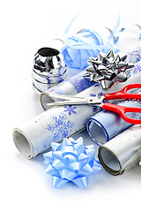 Image showing Christmas wrapping paper rolls