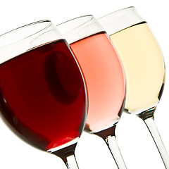 Image showing three wine glasses