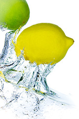 Image showing citrus fruit splashing