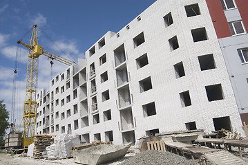 Image showing construction yard with crane 