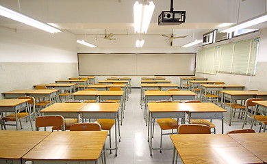 Image showing Empty big classroom at school