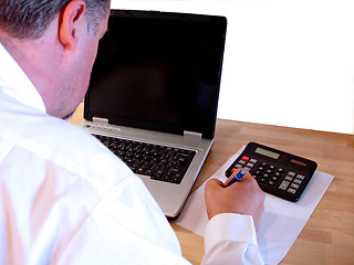 Image showing businessman work on laptop