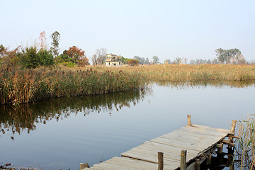 Image showing Jetty on a lake 