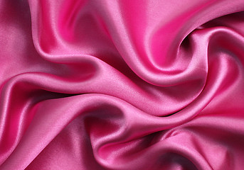 Image showing Smooth elegant pink silk as background