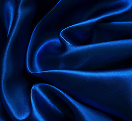 Image showing Smooth elegant blue silk 