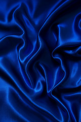 Image showing Smooth elegant blue silk 