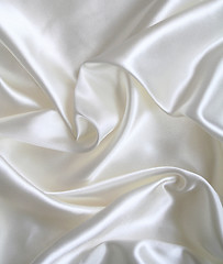 Image showing Smooth elegant white silk as background 