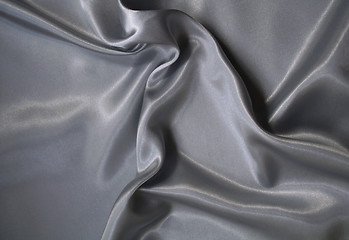 Image showing Smooth elegant silvery grey silk as background 