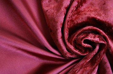 Image showing Pink elegant silk and velvet as background