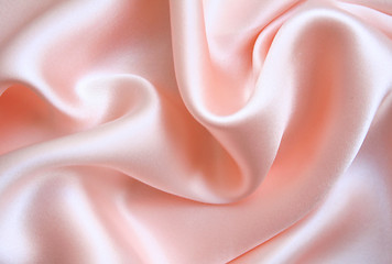 Image showing Smooth elegant pink silk as background