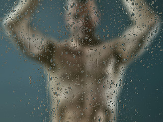 Image showing man in shower